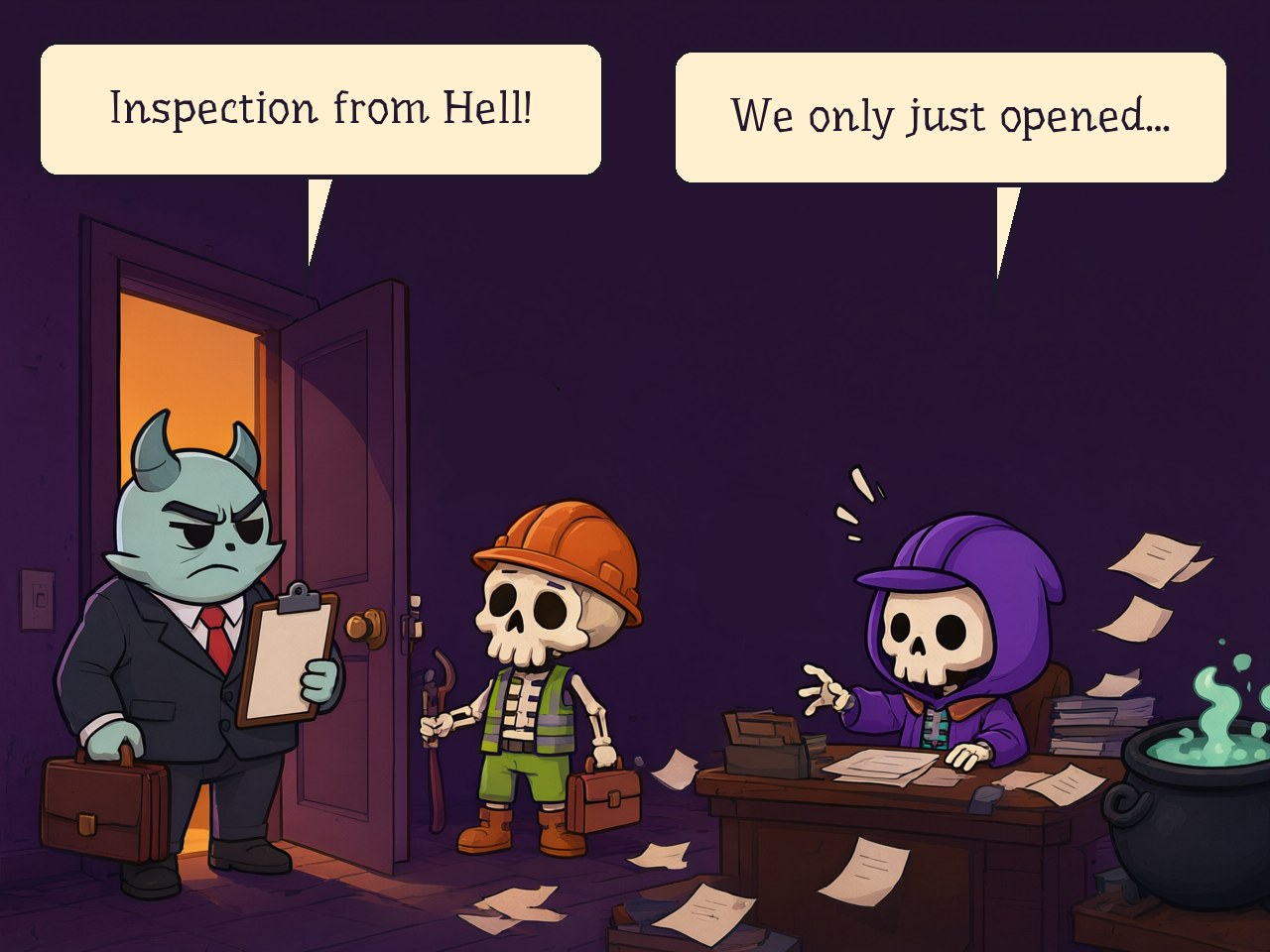 Inspection: Hell's inspectors arrive at the firm. Inspection from Hell! We only just opened…